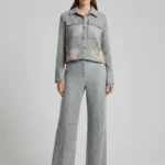 Guipure pocket jacket aplique floral