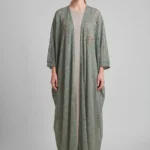 Lace abaya with cord work