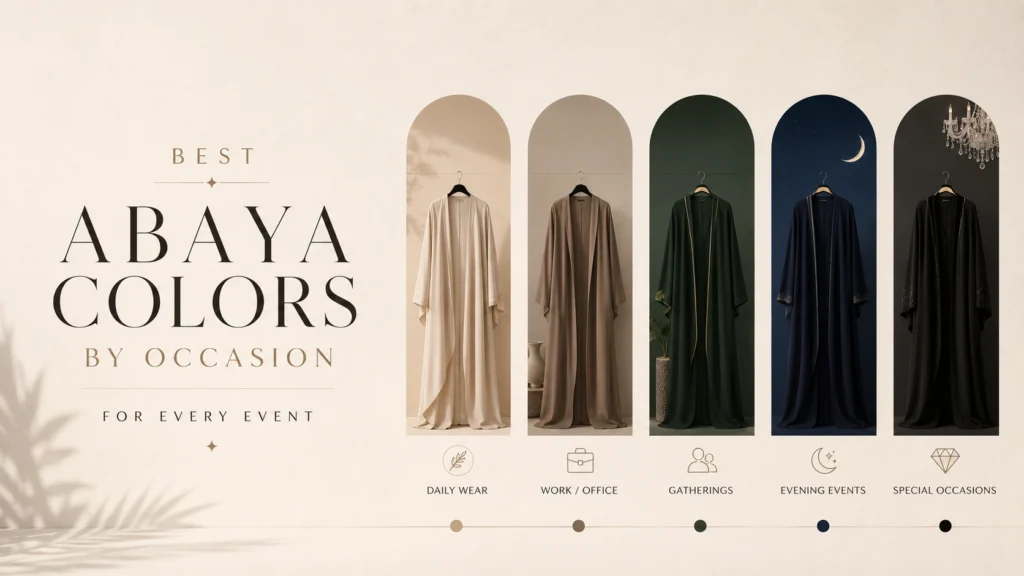 Best Abaya Colors by Occasion for Every Event