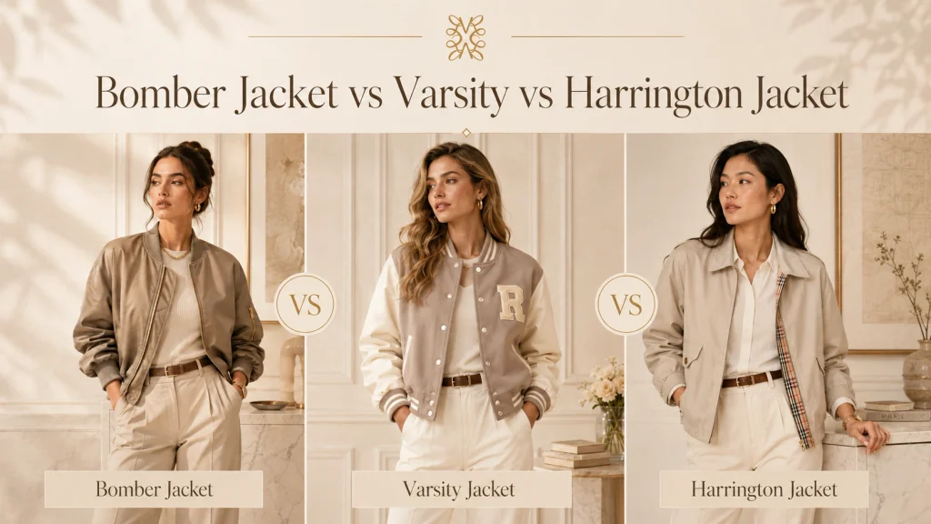 Bomber Jacket vs Varsity vs Harrington Jacket