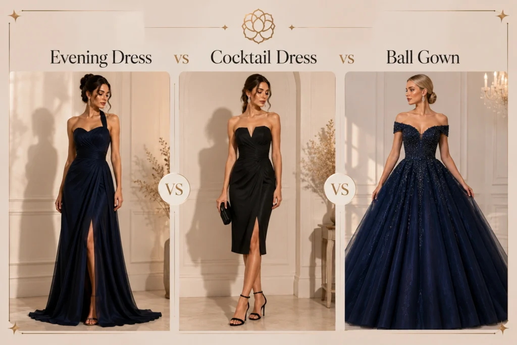 Evening Dress vs Cocktail Dress vs Ball Gown